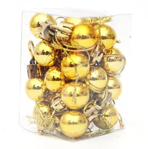 PORI 24 Stück 2 cm Weihnachtskugel Weihnachtsbaumkugel Ornament Kugeln Geburtstagsfeier Hochzeit Weihnachtsschmuck für Zuhause