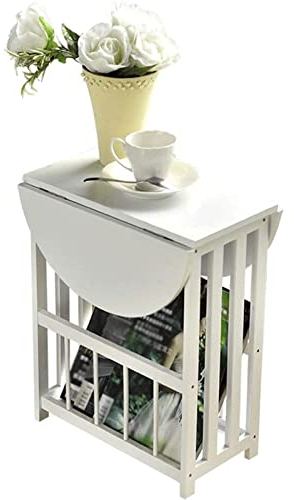 OLOTU Couchtische zum Falten von Schichten Drehen Beistelltisch Aufbewahrung Bewegen Tragbares Retro-Nachttisch mit hoher Kapazität Einfache Persönlichkeit All-Match