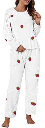 Pigiama Donna Invernale Pile Morbido Manica Lunga Pesante Completo Termico Taglie Forti Caldo Pigiama Pile Pigiama Due Pezzi Felpato Elegante Lungo Abbigliamento da Notte Cotone Sexy