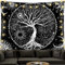 BOZILY Tapisserie Wandbehang, Schwarz und Weiß Baum des Lebens Wandteppiche Mondphasen Tapestry für Wohnzimmer Tagesdecke Zimmer Schlafzimmer(S/130x150cm)