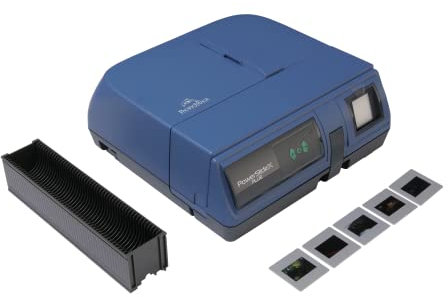 Pacific Image PowerSlide X Plus 35mm Slide Scanner. Auto Batch Scan Mounted Slides. Maximum 50 Slides/Batch Scan. 10000 dpi/True Color. 4.2 Dynamic Range. Mac/Pc.