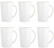 Jingdekiln Set di 6 tazze da caffè sottili in porcellana bianca e oro, con bordo dorato (460 ml x 6)