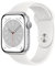 Apple Watch Series 8 (GPS, 45MM) - Cassa in Alluminio Argento con Cinturino Sport Bianco, Regular (Ricondizionato)