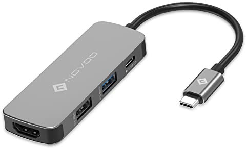 NOVOO Adaptador USB C HDMI 4K, Hub Multiport Tipo-C PD 100W, USB 3.0/2.0 para Macbook Pro/Air, iPad Pro, ChromeBook