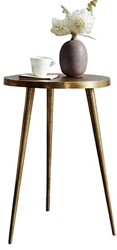 Mesa de Centro, Mesa Redonda de Bar Mesas de Desayuno Mesas de Comedor de Cocina con 3 Patas de Metal, Mesas Laterales para Sala de Estar, Dorado, 40 * 40 * 55 CM (Tamaño: 40 * 40 * 55 CM, C
