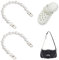 2 Pcs Perlen Taschenkette Trageriemen Tasche Perle Kette Schulterriemen Schultergurt Taschenketten Accessoire Schuhe Kette DIY Schuh-Charms Passend Clog Charme Schuh Anstecker Dekoration (A)