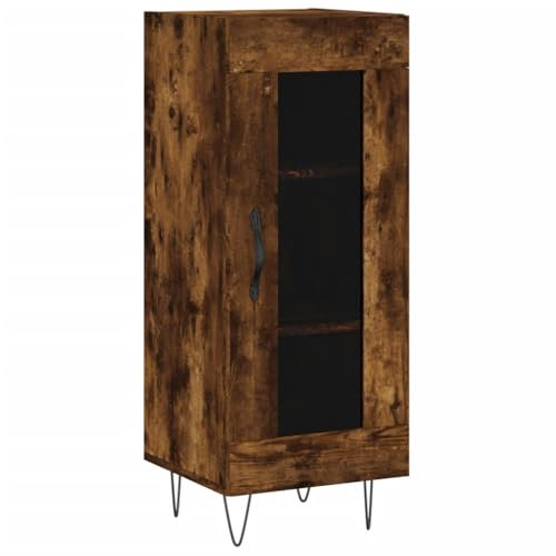 vidaXL Sideboard, Kommode mit viel Stauraum, Beistellschrank Anrichte für Wohnzimmer, Schrank Mehrzweckschrank Glas-Tür, Modern, Räuchereiche Holzwerkstoff