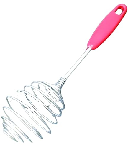 PARENCE.- Licuadora espiral manual/escoba de cocina ergonómica de acero inoxidable - Mezcla uniforme, 24cm