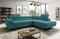 Easy4You Ecksofa Türkis Avatar Kord L-Form – 277x73x203 cm - Schlafsofa mit Bettkasten und Schlaffunktion - Eckcouch mit Stauraum – Rechts – Stoff Kord POSO 26