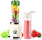 KitchenApp Mixer | Retro-Smoothie-Maker mit 6 Edelstahlklingen | 2 BPA-freie 600-ml-Flaschen | Standmixer und Smoothie-Mixer | 300 W Leistung, zwei Geschwindigkeiten mit Pulsfunktion, Beige
