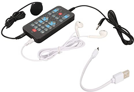 Changeur de Voix, Changeur de Voix Portable Mini Carte Son Changeur de Voix avec 8 Effets Sonores Changements Sonores Déguisement de Voix Multifonctionnel pour Téléphone Tablette