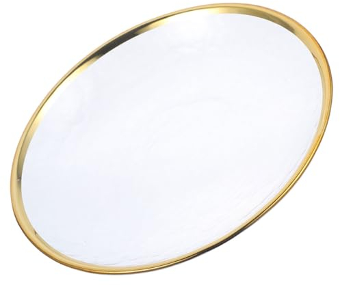 MAGICLULU Piatto Di Set Di Stoviglie in Oro Piatti Da Dessert Sottopiatti Decorativi Sottopiatti Dorati Sottopiatti Rotondi Piatto Da Portata Verdura Impostare Bicchiere