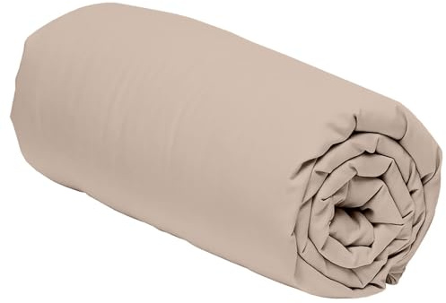Duquennoy & Lepers Spannbettlaken, für Doppelbett, 160 x 200 cm, Perkal, 80 Fäden, 100 % Baumwolle, Hotelqualität, Spannhöhe 30 cm, speziell für dicke Matratzen, weich, atmungsaktiv und
