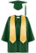 KAREN66 2024 Kinder Akademischer Abschluss Talar mit Abschluss Stola Doktorhut und Quaste für Vorschule Abschlussfeier (Grün, 8-9 Jahre)