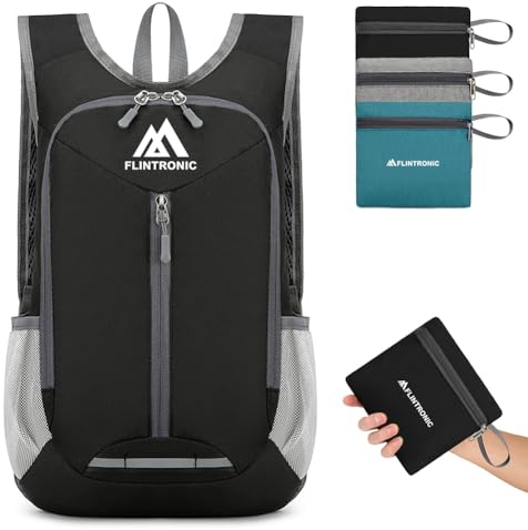 flintronic Faltbarer Rucksack, 16L Kleiner Wanderrucksack, Ultraleicht Wanderrucksack, Wasserfest Reiserucksack, Packbare Backpack, Damen Herren Daypack, für Camping Klettern/Outdoor Wandern