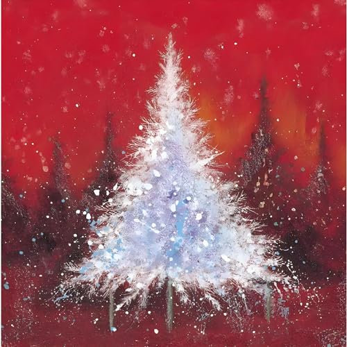 Confezione da 10 biglietti di Natale per beneficenza con sclerosi multipla, design con albero di Natale, realizzati nel Regno Unito, ecologici