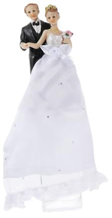 Hohopeti Eleganter Hochzeitstorte-schmuck Handbemalt Harz Paar-statue Topper Für Hochzeit