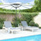 Homgoday Lettini Prendisole 2pz Bianchi 199,5x60x74 cm Massello di Pino, Lettini Prendisole, Mobili Lettini da Giardino, Lettino da Piscina, Lettino Prendisole da Giardino