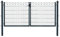 Dekor Doppeltore EXCLUSIVE in den Ausführungen Karo & Ring für Stabmattenzäune - Drahtstärke: 6/5/6 mm - mit Zierornamenten (KARO, Anthrazit, B 300 x H 120 cm)