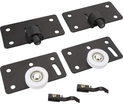 Sliding Door Roller, 30mm Nylon Roller Wheel, Heavy Duty Door Runner, Gear Track Panel Kits, Furniture Roller Wheels, Pack of 4 for Wardrobe Cabinet, Cupboard, Closet