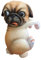 FLCPJGV Hund Skulptur für Garten Einzigartige Blumentopf Gestaltung, Mops