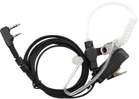 POFET Walkie Talkie Headset, 2 Pin Radio Earphones with PTT Microphone, For Motorola Acoustic Tube Headphones, PPT for CP200 GP2000