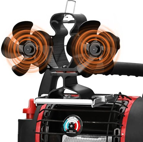 Holzofenventilator für Buddy Heizung, wärmebetriebener Kaminventilator mit Halterung für Mr. Heizung, Propangasbrenner, Holzofen, Zubehör, nicht elektrisch, für Camping, Outdoor, Innenbereich