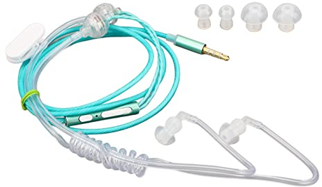 Brrnoo Airtube-Kopfhörer, Tragbares 3,5-mm-Headset mit Geräuschreduzierung, Ergonomische Air Tubes, Binaurales Design, Ideal für Unterwegs und Komfortables Hören