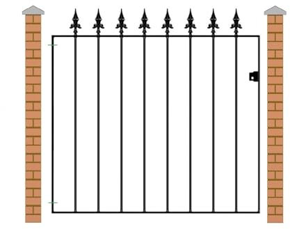 Saxon Spear Top Metal Garden Gate Galvanised Wrought Iron Pedestrian Swing Gates (914mm Gap X 950mm High SAZP05/3)