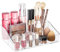 DancesCat Klarer Makeup Organisator, Transparenter Kosmetik Organisator für Lippenstifte, Hautpflege Organisator für den Waschtisch, idealer Schreibtisch Organisator für Kommode Badezimmer
