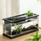 acquario per pesci | Acquario da scrivania in acrilico trasparente con filtro e pompa ad aria, serbatoio rettangolare | Starter kit silenzioso per tavolo, soggiorno, studio, casa