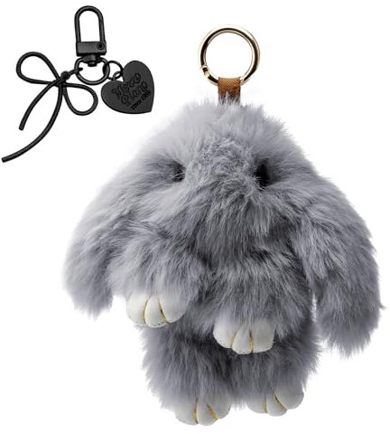 ZMDMAH Adorable Porte-Clés Lapin en Peluche, Pendentif en Forme de Nœud Suspendu Porte-clés Pompon, Accessoires Charme pour les Convient Aux Sacs à main Clés de Voiture Sacs à dos