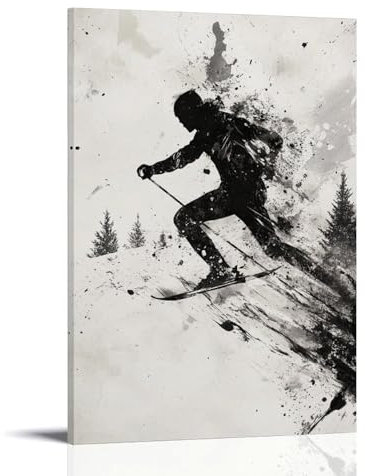 YMHDJYH Sport-Poster, Biathlon-Tinte, Winter, Wandkunst, Wandbild, moderne Dekoration, hängendes Kunstposter, 60 x 90 cm