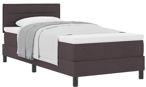 vidaXL Boxspringbett mit Kopfteil Dunkelbraun 90 x 190 cm Stoff | Ein schlanker, praktischer Look mit einer dunkelbraunen Oberfläche,