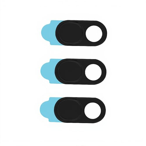 Topiky 3pcs Metall -Objektiv Cap Webcam Cover Aufkleber -dünner Schutz für Digitales Leben, das mit Smartphone Tablet PC Laptop Kompatibel Ist (Black)