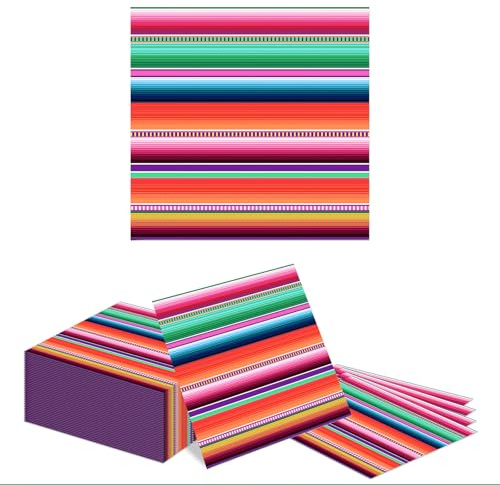 Kotkiddy 40 STK Mexikanische Fiesta Gäste Servietten Bunt Disposable Dinner Papier Servietten für Cinco De Mayo Themen Geburtstag Dinner Party Dekoration Baby Shower