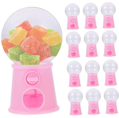 12Pcs Mini Gumball Machine Creative Light Bulb Shape 1.6x2.8in Mini Candy Dispenser Piggy Bank Desktop Bubble Gum Machine Toys for Home Party Favor