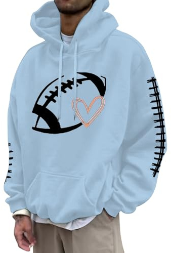 Generisch Herren Rugby Pullover Retro Sport Sweatshirt für Fußballfans aktive Spieler mit (BU2, XXXL)