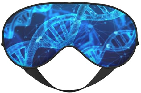 DNA-Ketten-Foto-Schlafmaske, doppelseitig, weich, bequem, lichtblockierend, Augenabdeckung für Nachtruhe