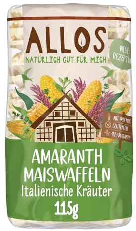 Allos Amaranth Maiswaffeln, Italienische Kräuter, 115g