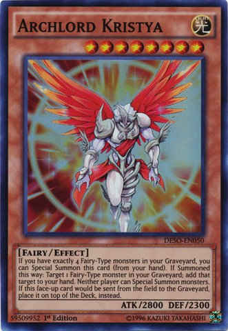 YU-GI-OH! - Archlord Kristya (DESO-EN050) - Destiny Soldiers - 1st Edition - Super Rare