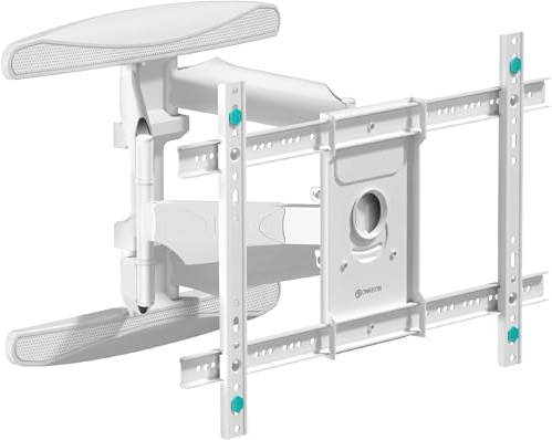 ONKRON Full Motion TV Wall Bracket 40-75, 70 kg, max VESA 600x400, M6L-W | Full motion TV wall mount, reach up to 434 mm, swivelling, tilting, cable management, living rooms, offices & gaming, white