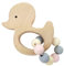 Hess Holzspielzeug 11111 - Greifling aus Holz mit kleiner Kugelkette, Nature Serie Ente in Rosa, für Babys ab 6 Monaten, handgefertigt, für Greifübungen