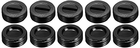 sourcing map Tapas de Portaescobillas de Carbón, 12mm O.D. 5.0mm I.D. 5mm Espesor, Cubierta del Cepillo del Motor Rosca de Ajuste de Plástico Negro 10 Piezas