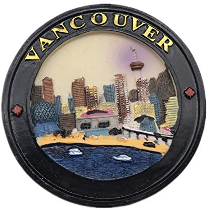 Vancouver Kanada Kühlschrankmagnet Weltstadt Harz 3D Starkes Souvenir Tourist Geschenk Chinesischer Magnet handgefertigt Handwerk Kreative Heim- und Küchendekoration Magnetaufkleber (Vancouver)