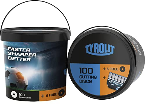 TYROLIT Trennscheiben-Set gerade Premium 125 x 1.0 mm 2in1 superdünn Aluminiumoxid Fein 60.0 Inhalt: 105 Stück für Winkelschleifmaschine