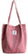 Funtlend Umhängetasche Damen Cord Tasche Shopper Damen Handtasche Henkeltasche für Uni Arbeit Mädchen Schule (Pink)