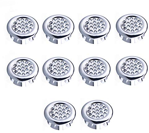 T Tulead 10 cubiertas para desagüe de fregadero con forma de malla para cocina, baño, plástico plateado