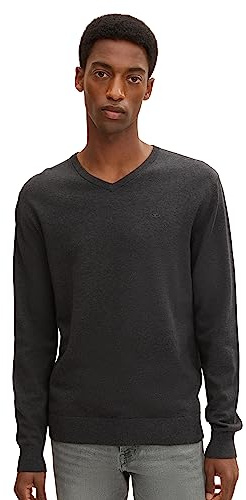 TOM TAILOR Herren Strickpullover mit V-Ausschnitt