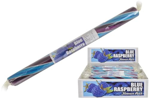 KandyToys Pack of 20 Medium Flavoured Rock Sticks - Blue Raspberry